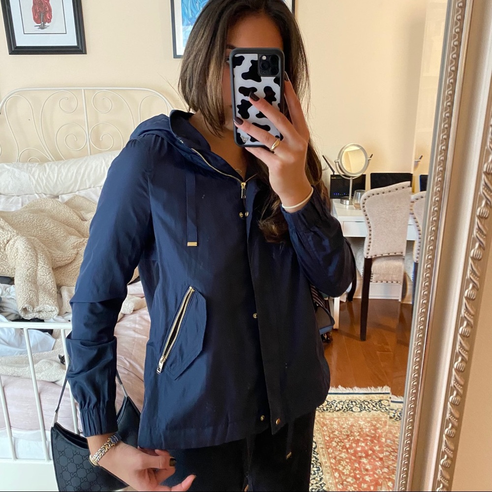 Zara navy blue windbreaker